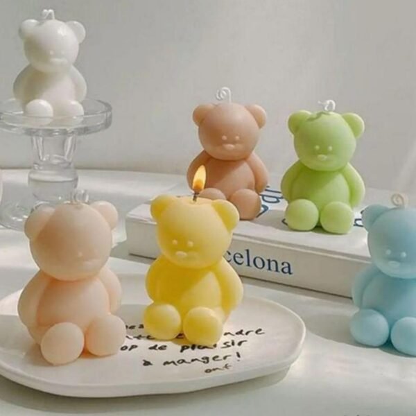 Set of 5 Mini Teddy Bear Scented Candles for Home Decor