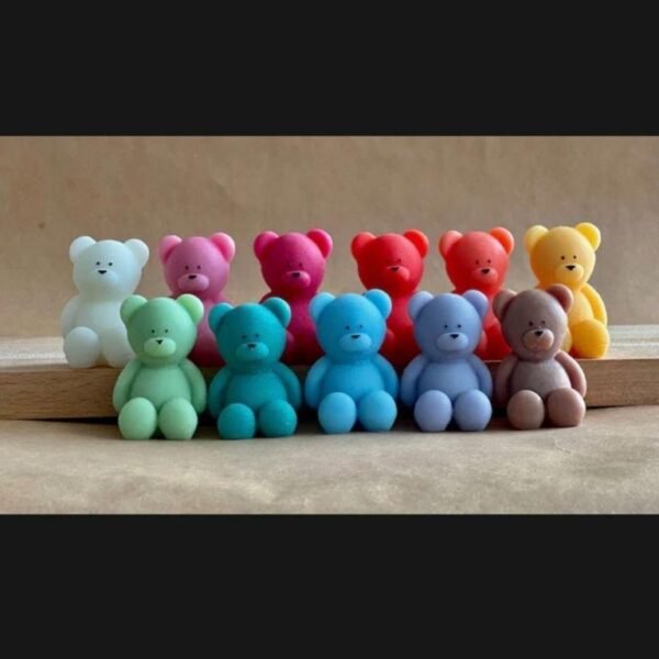 Pack of 10 Teddy Bear Candles for Decoration, Ideal for Birthdays and Parties