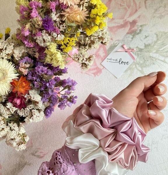 Pack of 3 Silk Satin Scrunchies - Elastic Hair Bands for Girls