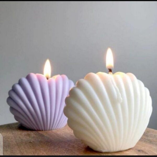 Scented Wax Candle in Mini Shell Shape - Soy Wax, Beach Decor, 5.8 CM x 6.81 CM, Great for Gifts