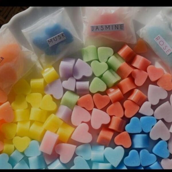 Set of 10 Mini Heart Candles for Home Fragrance