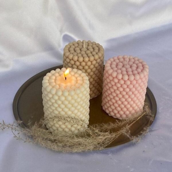 Pearl Candle, Bubble Candle, Pillar Candle - Modern Sculpture Design
