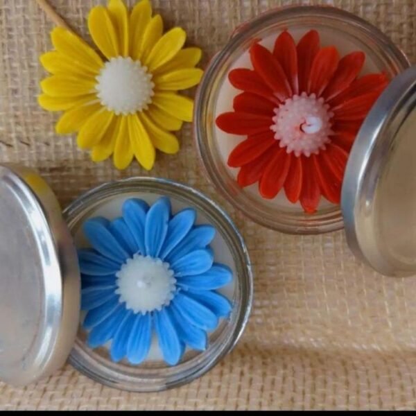 Daisy Flower Scented Candle - Pack of 5 for Home Decor, Bridal Showers, and Baby Showers