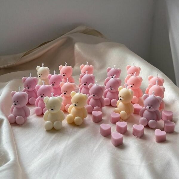 Mini Teddy Bear Candle | Handmade Gift for Baby Showers and Parties | Scented Cute Cartoon Bear