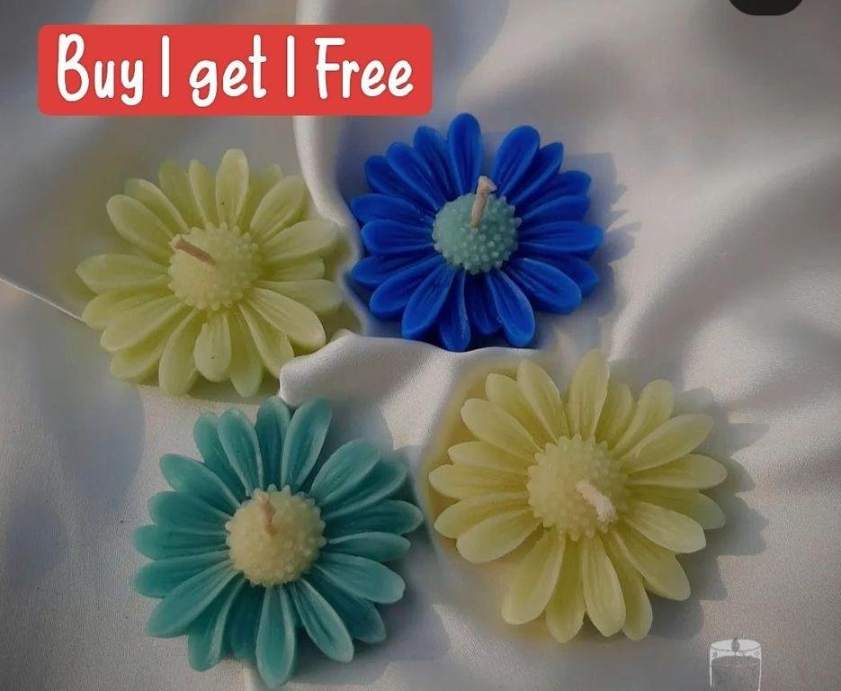 Daisy Flower Scented Candle - Buy 1 Get 1 Free, Ideal for Home Decor, Bridal and Baby Showers, as Well as Gifts