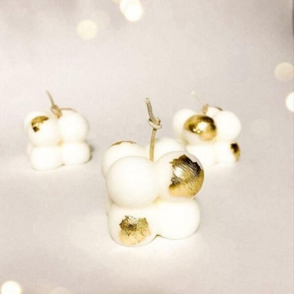 Bubble Candle with Gold Foil - Customizable Colors for Home Decor and Gifts