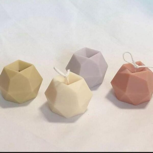 Set of 5 3D Irregular Diamond Hexagon Candles for Home Décor