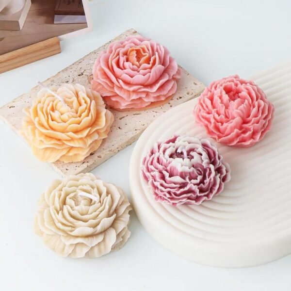 Handcrafted Candle Shaped Like Peony Flower for Weddings and Birthdays