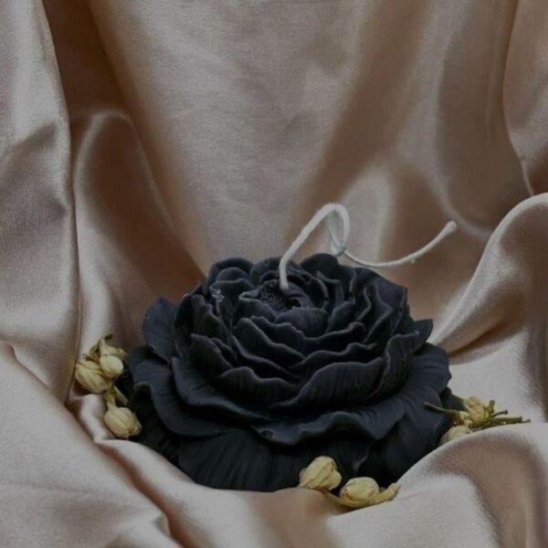 Peony Flower Candle in Black for Moharram