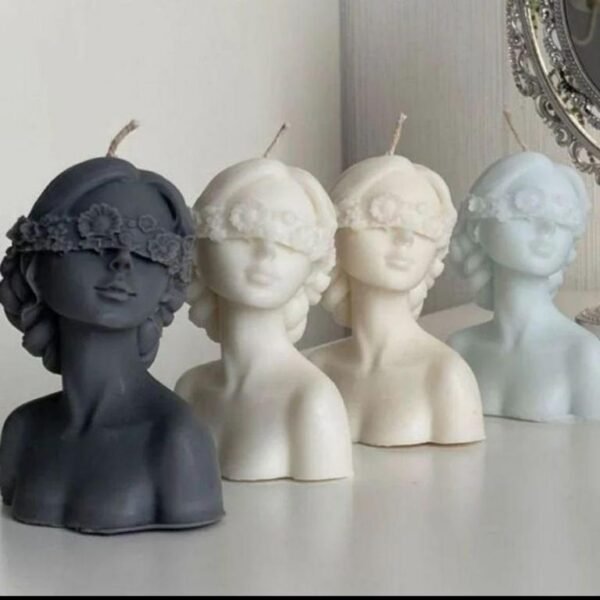 Pack of 2 - 3D Blindfolded Girl Scented Candles for Celebrations