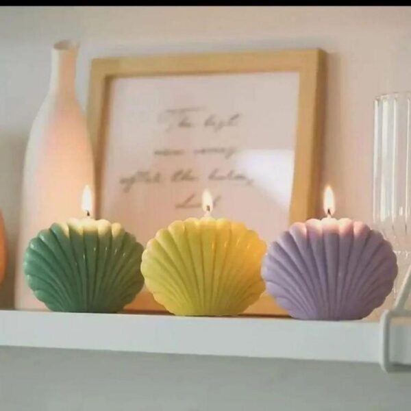 Set of 3 Mini Shell-Shaped Scented Wax Candles by Shell Wax Candle - Perfect for Home Decor and Gifts