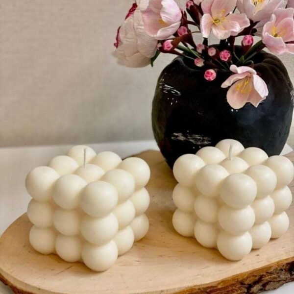 pack of 2 Scented big Cube Bubble Candle for Elegant Home Decor , Gift items bridal shower |large bubble candle| 6cm X 6cm